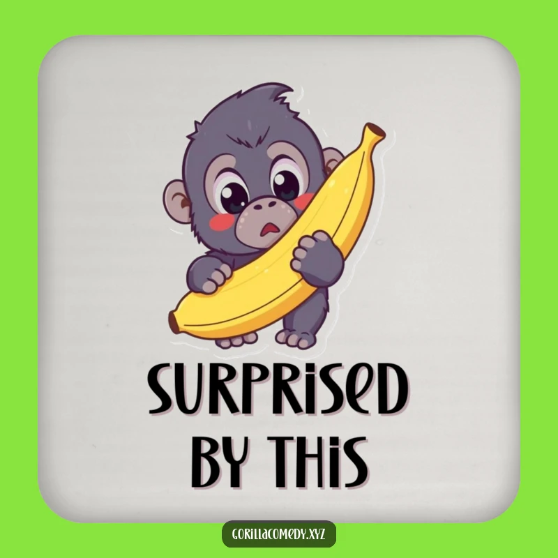 Funny Kawaii Gorilla Coaster - Protect Surfaces with Cute Surprise, Great Gift!