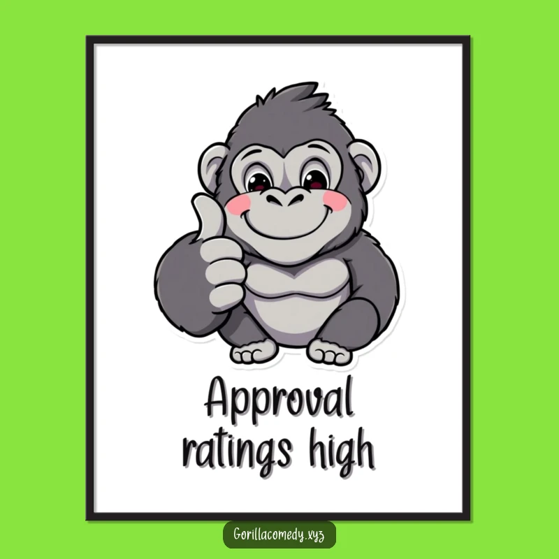 Funny Gorilla Thumbs Up Poster: Brighten Your Walls with This Hilarious Gift!