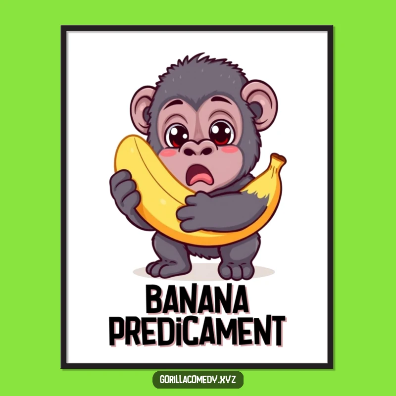 Funny Banana Gorilla Poster: Hilarious Reaction Wall Art, Perfect Gift