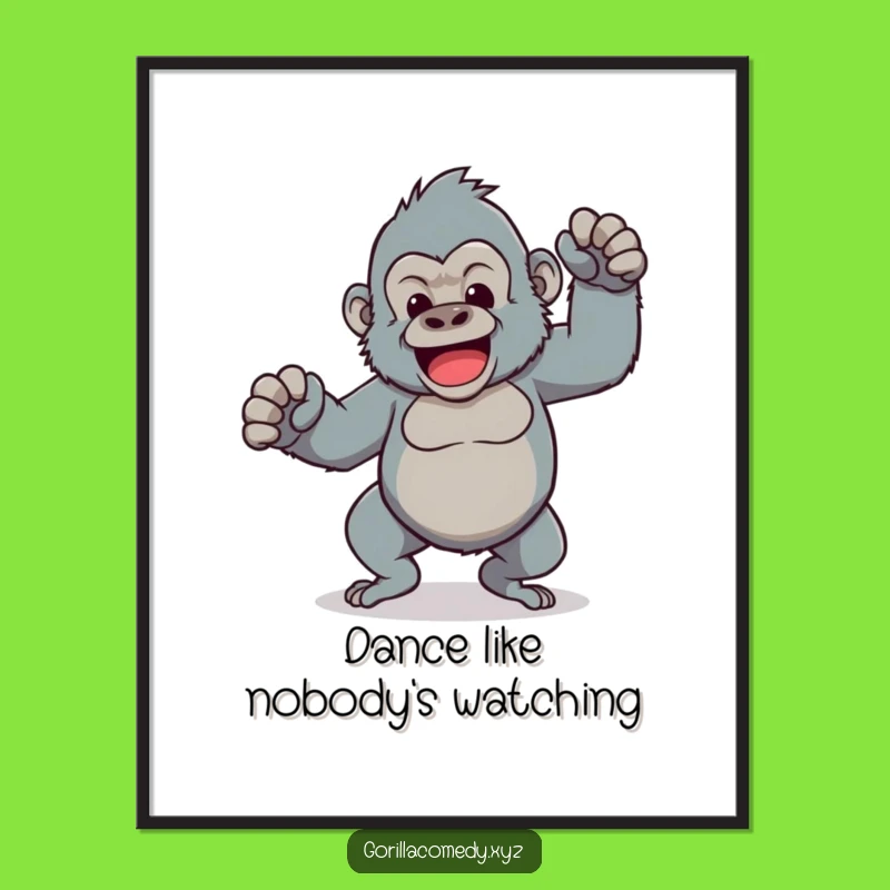 Funny Kawaii Gorilla Poster: Dance Party for Your Walls!