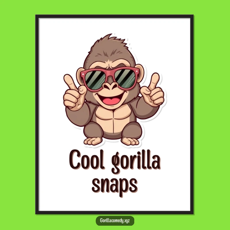 Funny Cool Gorilla Sunglasses Art Print - Snap Your Way to Style!
