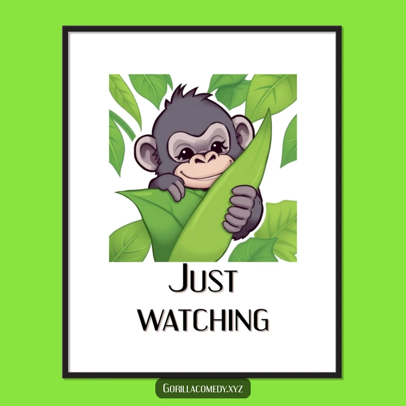 Funny Gorilla Wink Poster: Hilarious Jungle Art for a Playful and Cheeky Vibe