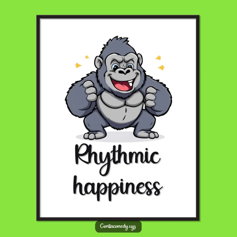 Funny Cheerful Gorilla Chest Pound Poster - Celebrate Joyful Vibes