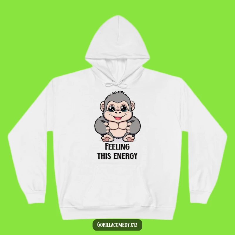 Funny Cheerful Gorilla Hoodie: Cozy Playful Primate Gift