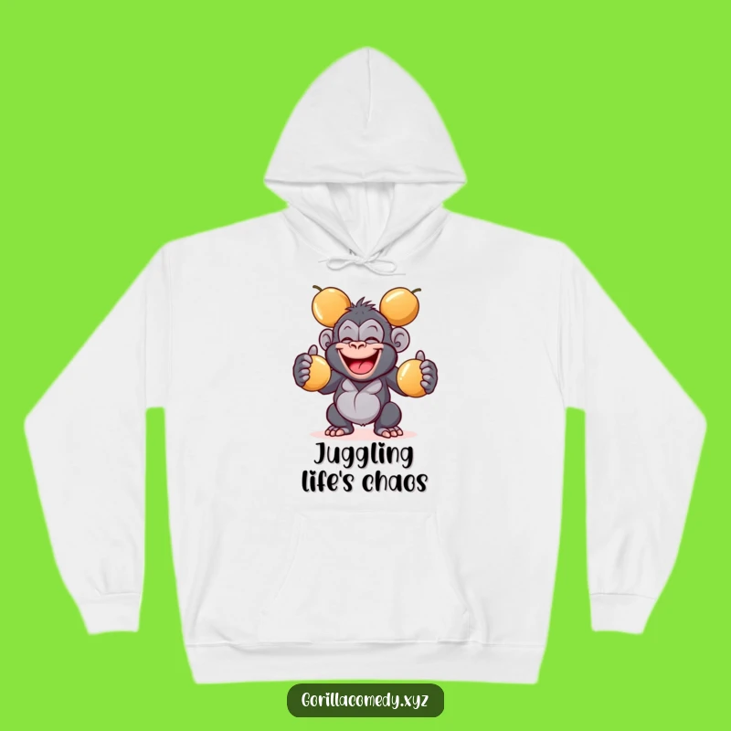 Funny Giggling Gorilla Hoodie: Cozy Coconut Juggling Gift