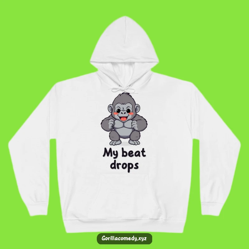 Funny Gorilla Chest Pound Hoodie: Rhythmic Power, Cozy Primate Gift