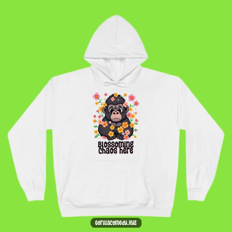 Funny Gorilla Flower Shower Hoodie: Stay Cozy Amidst Hilarious Floral Fun