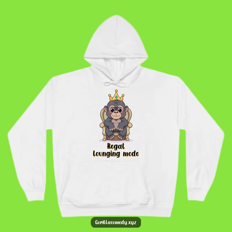 Funny Gorilla King Hoodie: Stay Cozy and Regal with this Hilarious Royal Wear