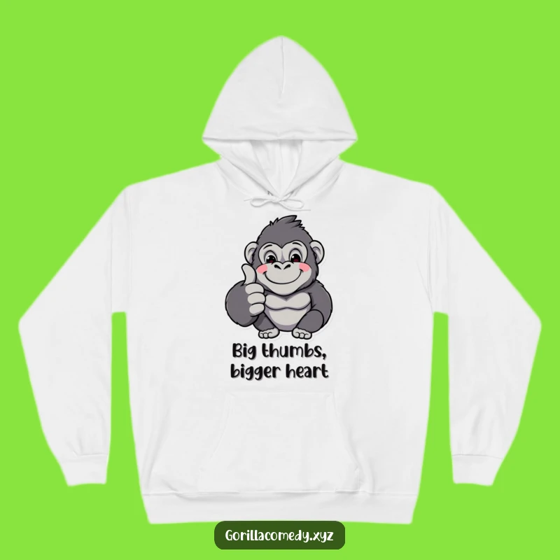 Funny Kawaii Gorilla Thumbs Up Hoodie: Cozy Up with This Hilarious Gift!