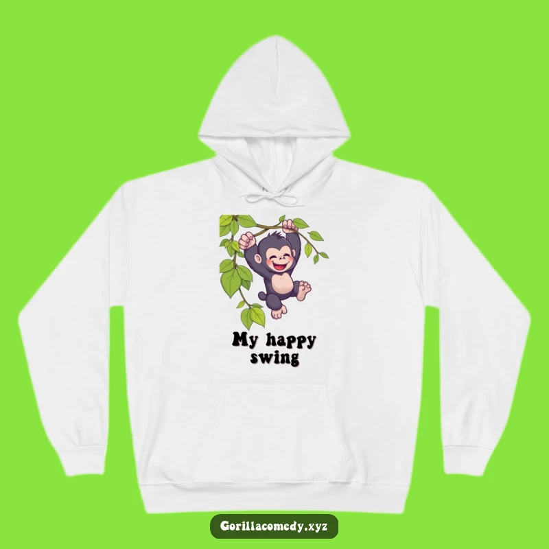 Funny Kawaii Gorilla Vine Hoodie - Cozy Adventure Gear for Comical Comfort