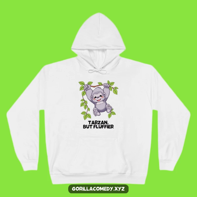 Funny Swinging Gorilla Hoodie: Cozy Up with Happy Ape Vibes