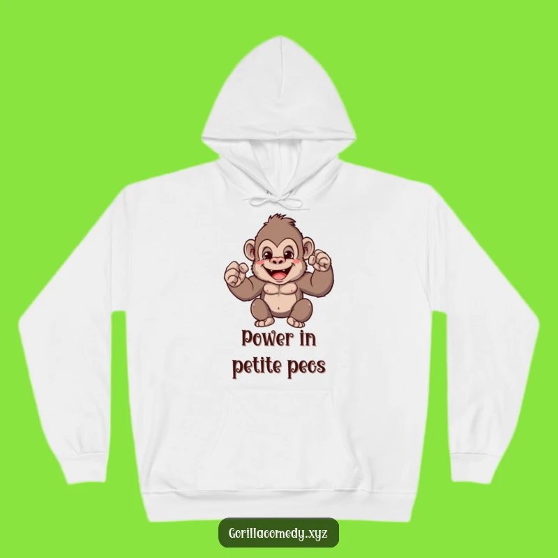 Funny Tiny Muscle Gorilla Hoodie: Cozy Ape Flex for Cold Days