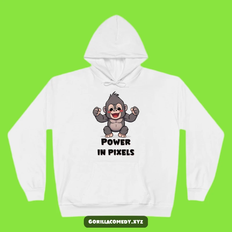 Funny Kawaii Gorilla Flex Hoodie: Cozy Up with Tiny Strength