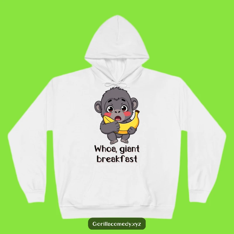 Funny Surprised Gorilla Banana Hoodie - Cozy and Comical!