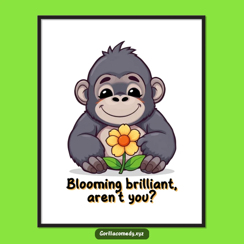Free Printable Wall Art: Gorilla Offering Flower, Sweet Decor Piece