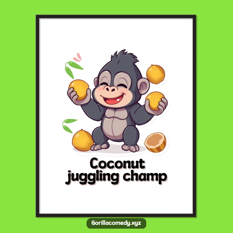 Free Printable Wall Art: Juggling Gorilla, Funny DIY Decor Piece