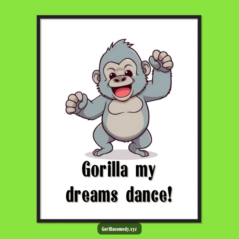 Comical Gorilla Dance Art Free Printable: Wobbly Legs Downloadable Decor