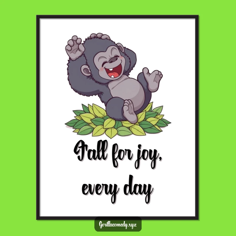 Free Printable Tumbling Gorilla Wall Art: Funny Downloadable Art