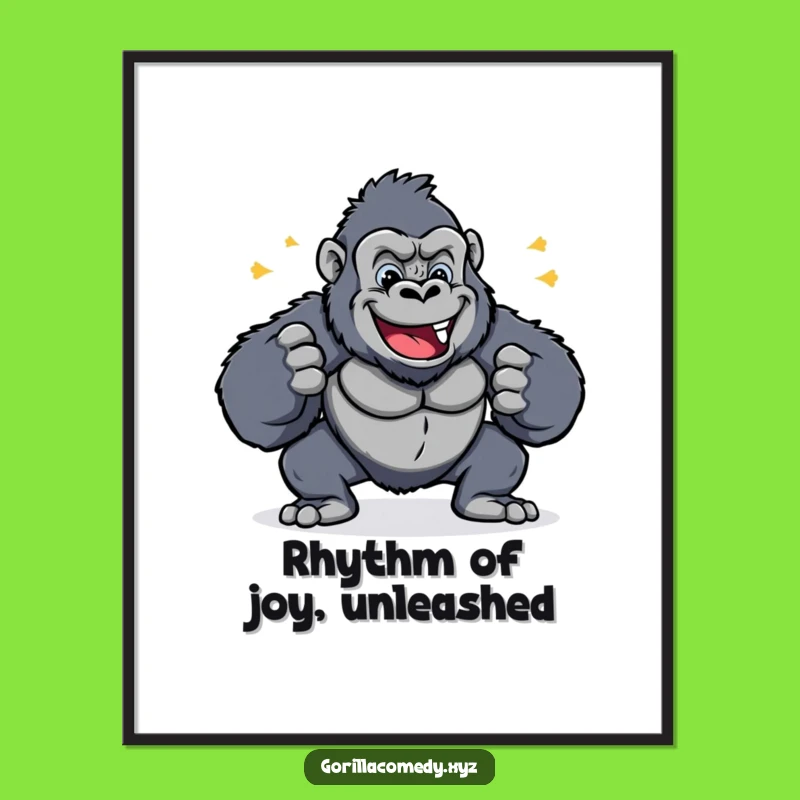 Free Printable Cheerful Gorilla Art: Dynamic Downloadable Decor for Energetic Spaces