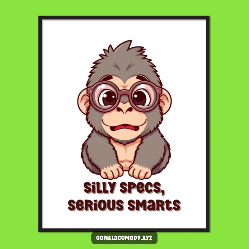 Free Printable Surprise Gorilla Wall Art: Funny Glasses Downloadable Decor Gift!