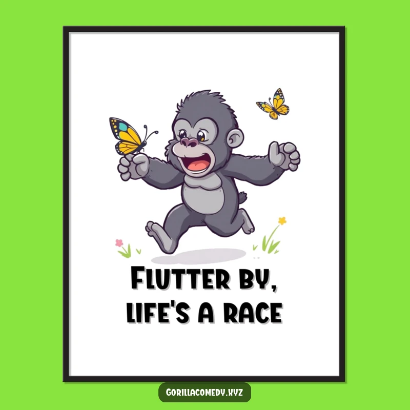 Free Printable Wall Art: Funny Gorilla Race Download for Energetic Decor