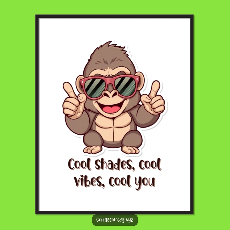 Funny Free Printable Wall Art: Cool Gorilla Snapping Fingers, Humorous Downloadable Decor