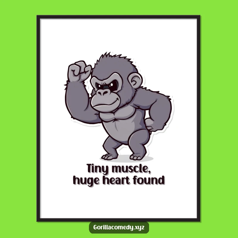 Funny Free Printable Wall Art: Strong Gorilla Flexing, Humorous Downloadable Decor