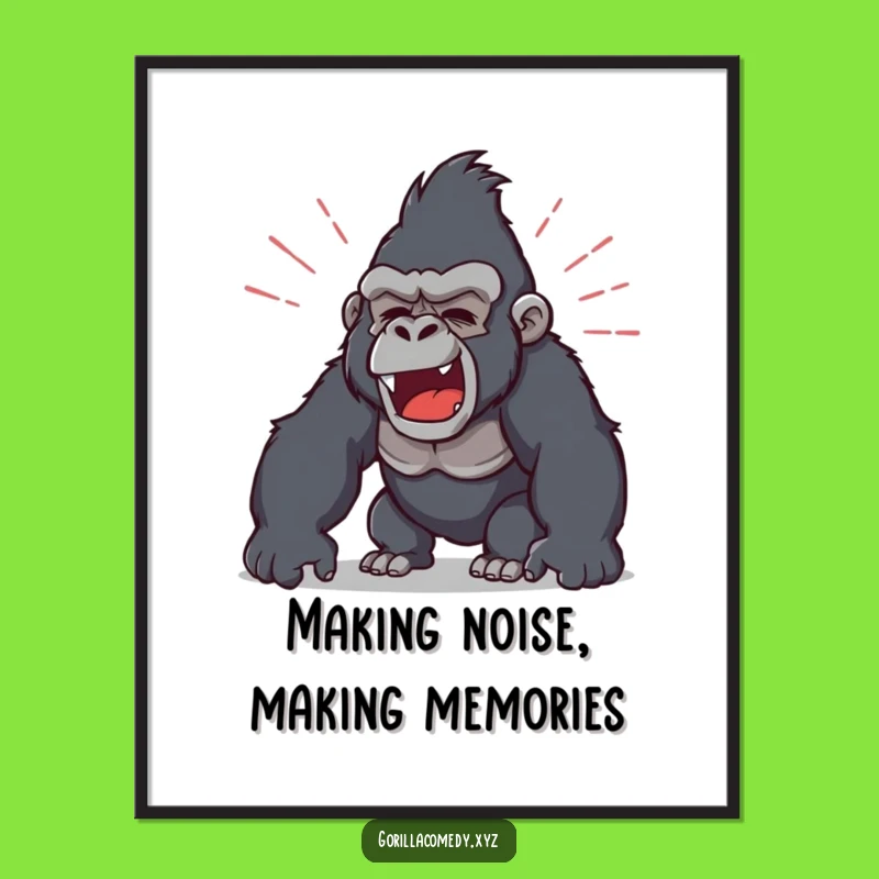 Free Printable Wall Art: Roaring Gorilla Art - Funny Downloadable Decor