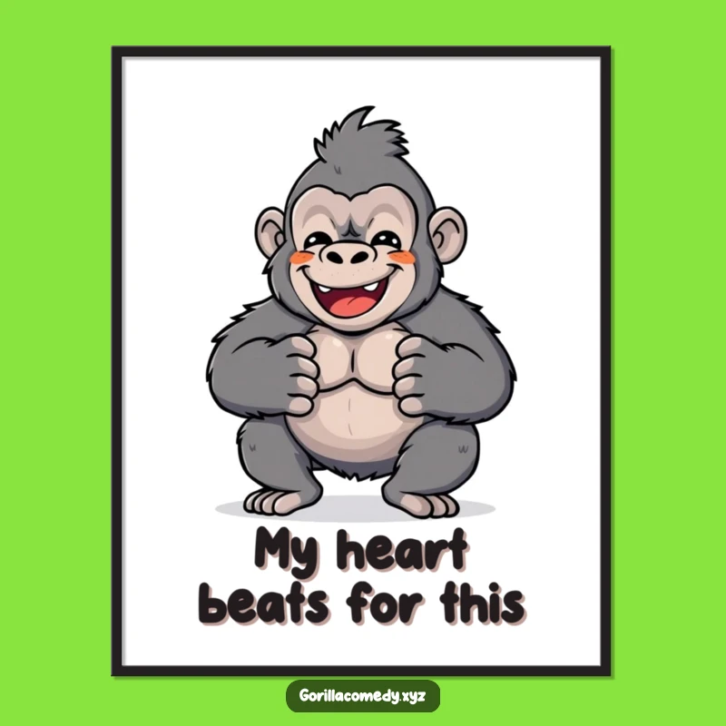 Free Printable Kawaii Gorilla Drum Art: Funny Downloadable Decor for Lively Spaces