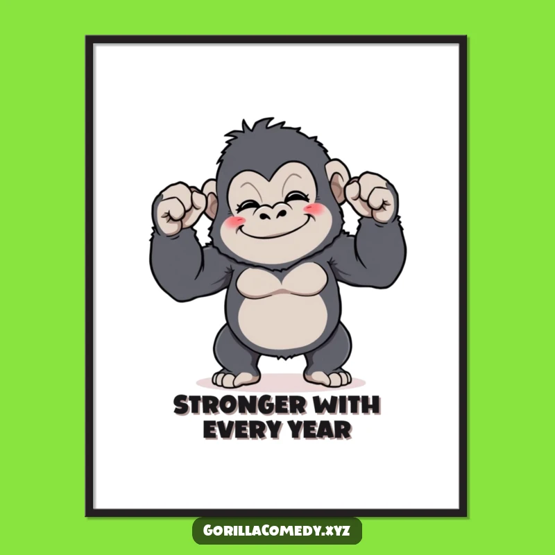 Free Printable Gorilla Wall Art: Funny Flexing Biceps Downloadable Decor for Gym & Fun