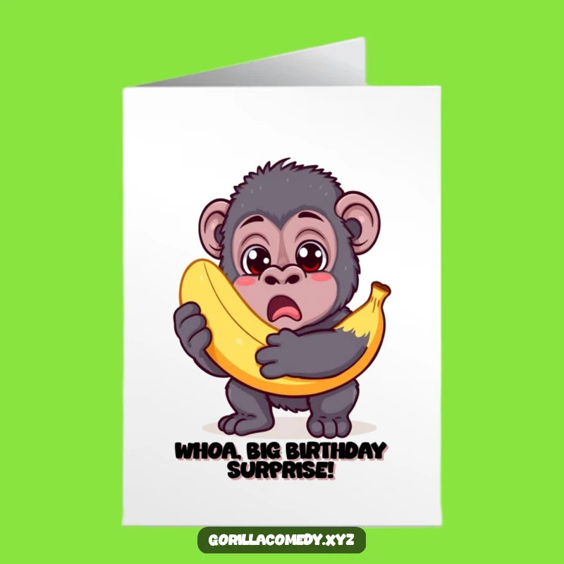 Free Printable Birthday Card: Big Banana Gorilla Downloadable Gift