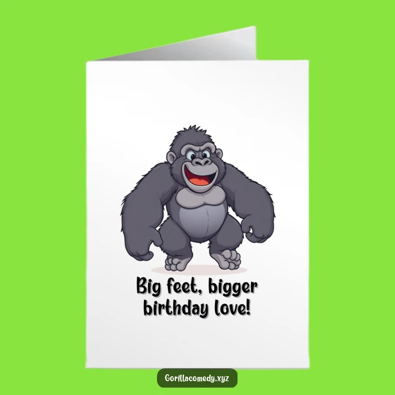 Free Printable Gorilla Feet Card: Big Foot Birthday LOL Download Gift