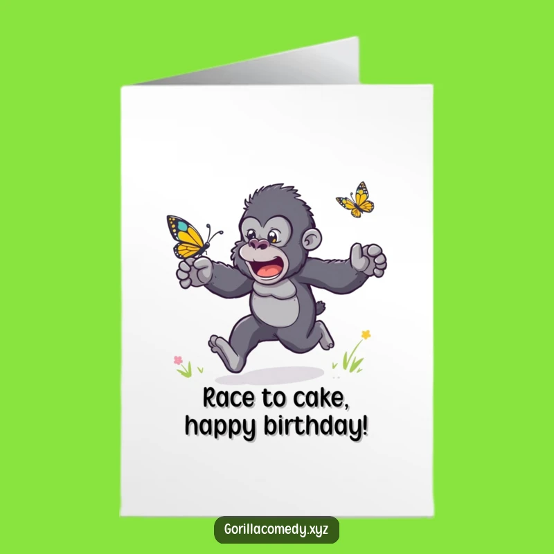 Free Printable Gorilla Race Card: Wild Birthday Fun Download for Laughs