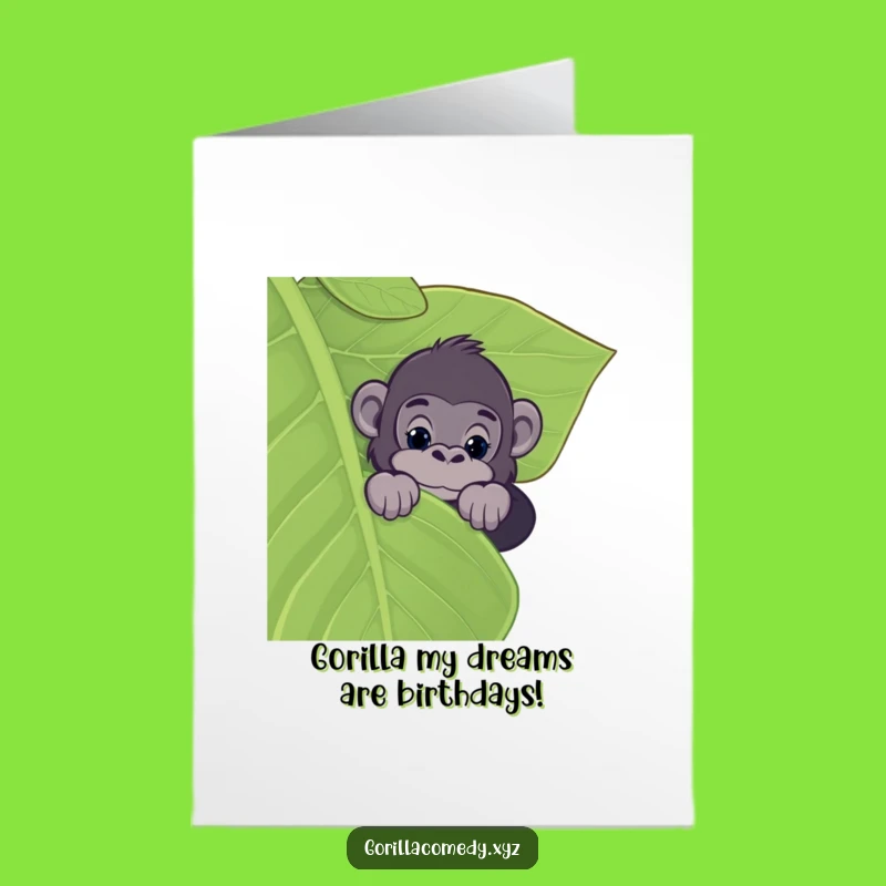 Free Printable Gorilla Birthday Card: Curious Peek, Funny DIY Gift