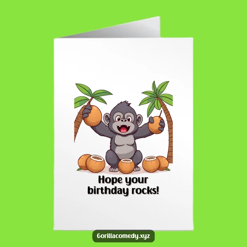 Hilarious Free Printable Kawaii Gorilla Juggling Birthday Card - Coconuts Galore Gift