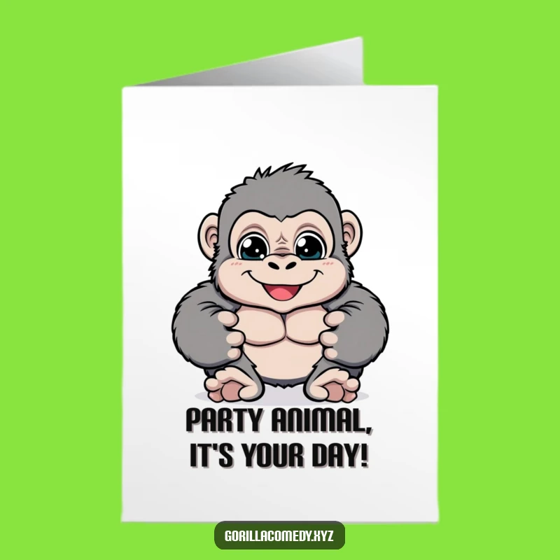 Free Printable Gorilla Birthday Card: Funny Downloadable Gift for Him