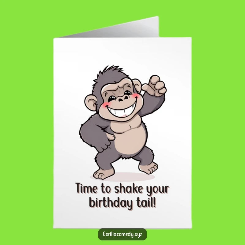 Free Printable Dancing Gorilla Birthday Card - Funny Silly Downloadable Greeting