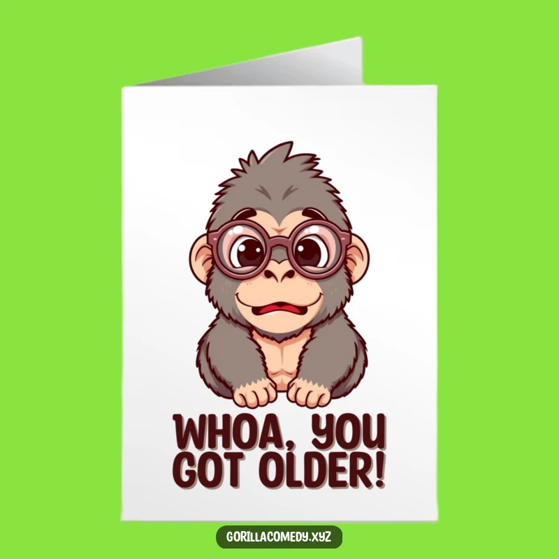 Free Printable Surprise Gorilla Birthday Card: Funny Glasses Downloadable Gift!