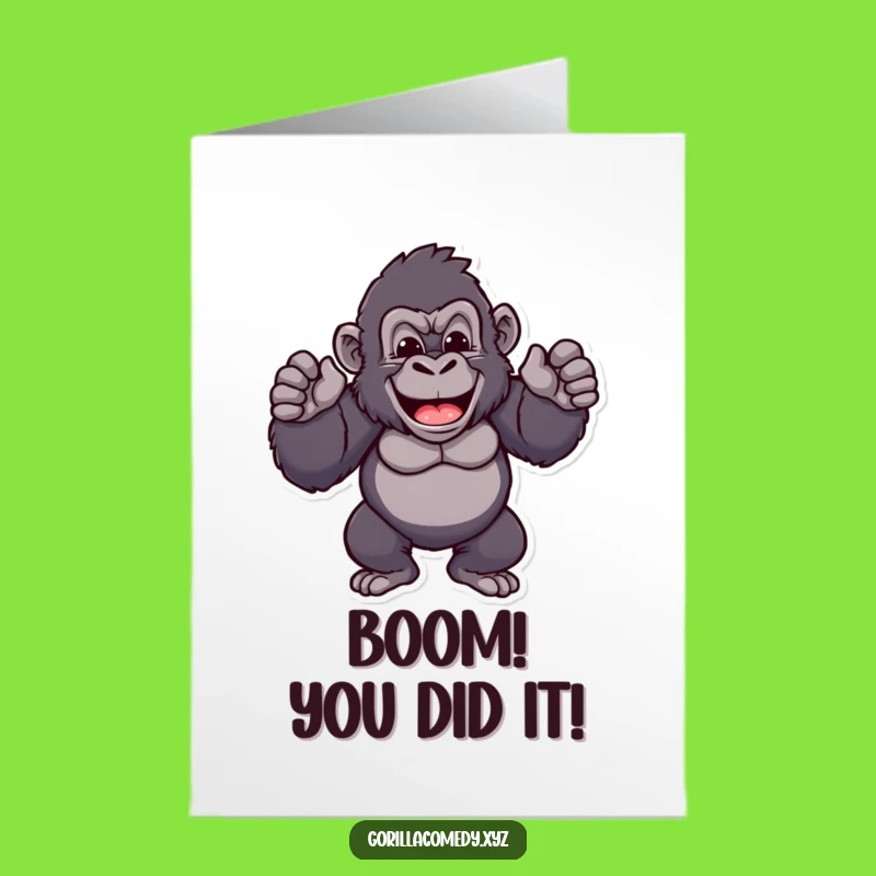 Free Printable Congrats Card: Proud Gorilla chest beating, you did it!