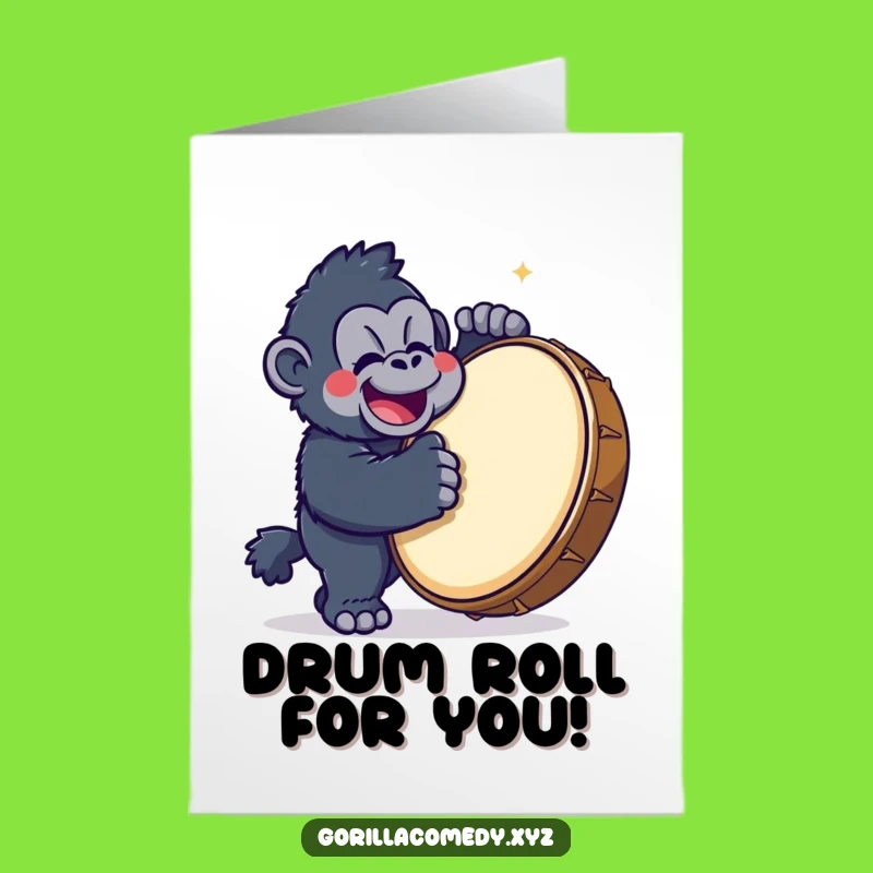 Free Printable Congrats Card: Gorilla Drummer for a Joyful, Loud Success