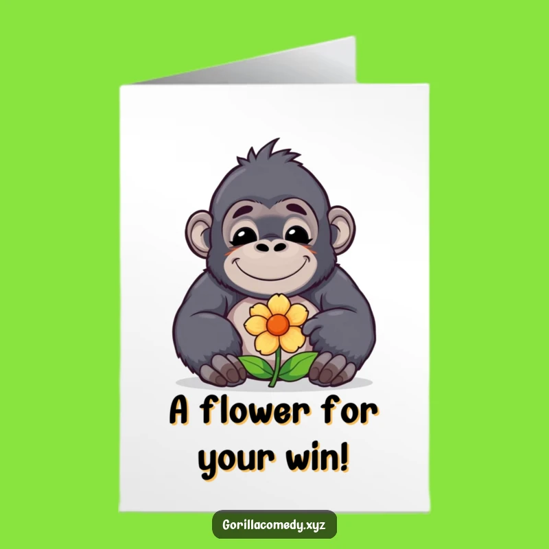 Free Congrats Card: Gorilla Offering Flower, Thoughtful DIY Gift