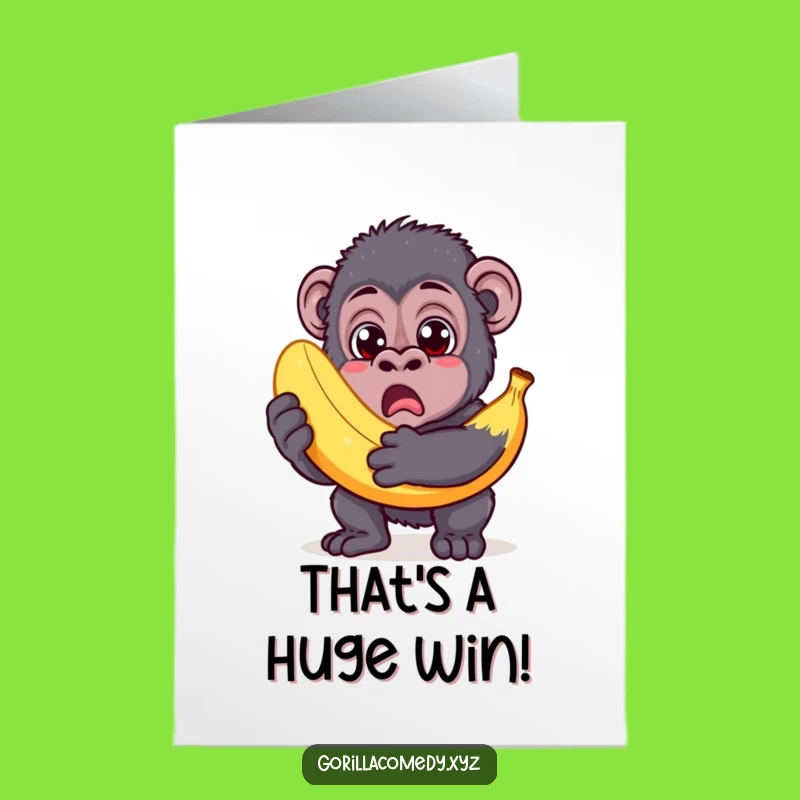 Free Printable Congrats Card: Big Banana Gorilla Surprise Downloadable Gift