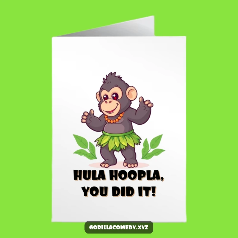 Free Printable Congratulations Card: Hula Gorilla for a Joyful, Funny Celebration