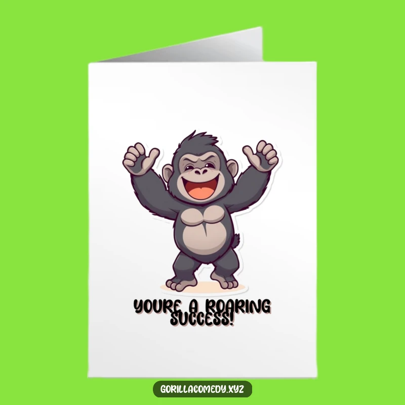 Free Printable Gorilla Dance Congrats Card: Joyful Downloadable for Big Wins