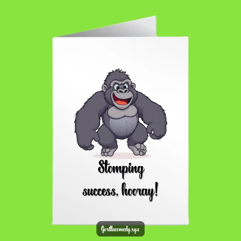 Free Printable Gorilla Feet Card: Joyful Stomp Congrats Download