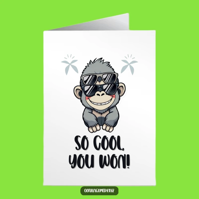 Free Printable Kawaii Gorilla Congrats Card - Sunglasses Shine Downloadable Gift