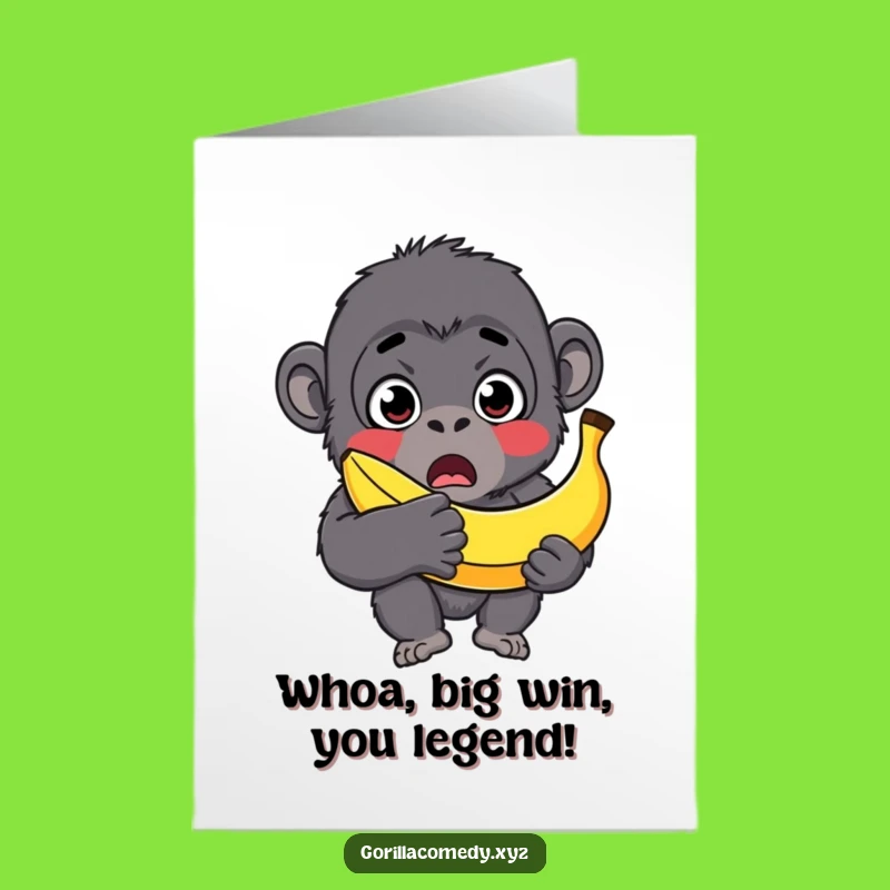 Free Printable Congratulations Card: Big Banana Gorilla Surprise for Big News
