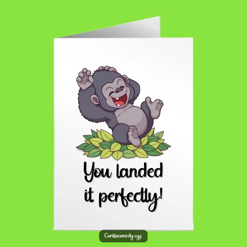 Free Printable Tumbling Gorilla Congrats Card: Funny Downloadable Gift