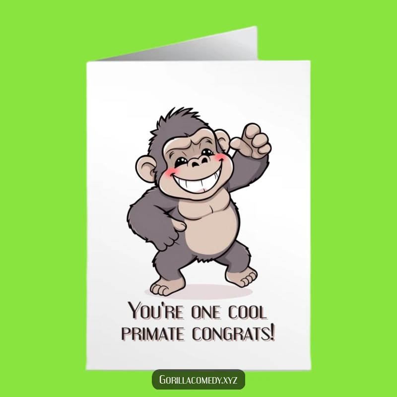 Free Printable Dancing Gorilla Congrats Card - Silly Downloadable Celebration