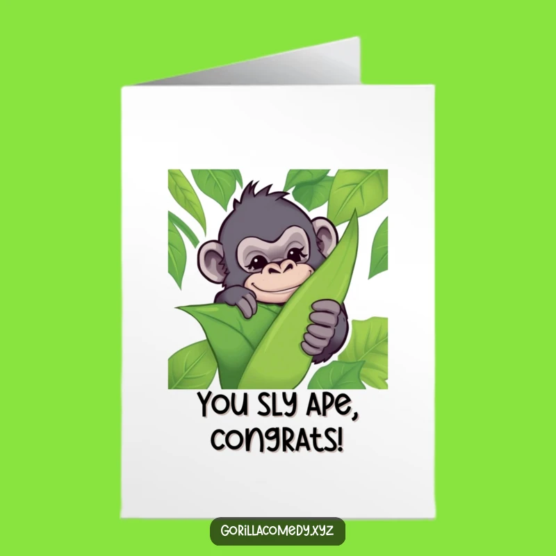 Free Printable Gorilla Congrats Card: Jungle Prankster Downloadable Gift